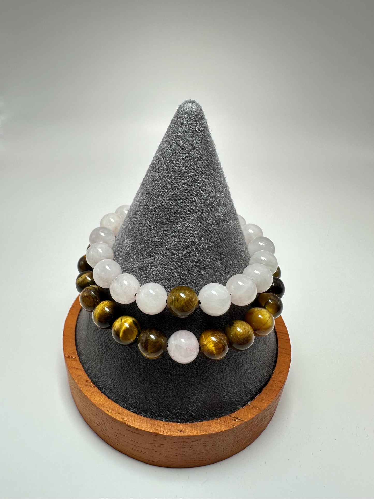 Couples Bracelets matching set - Rose Quartz - Tigers eye - Protection & Love