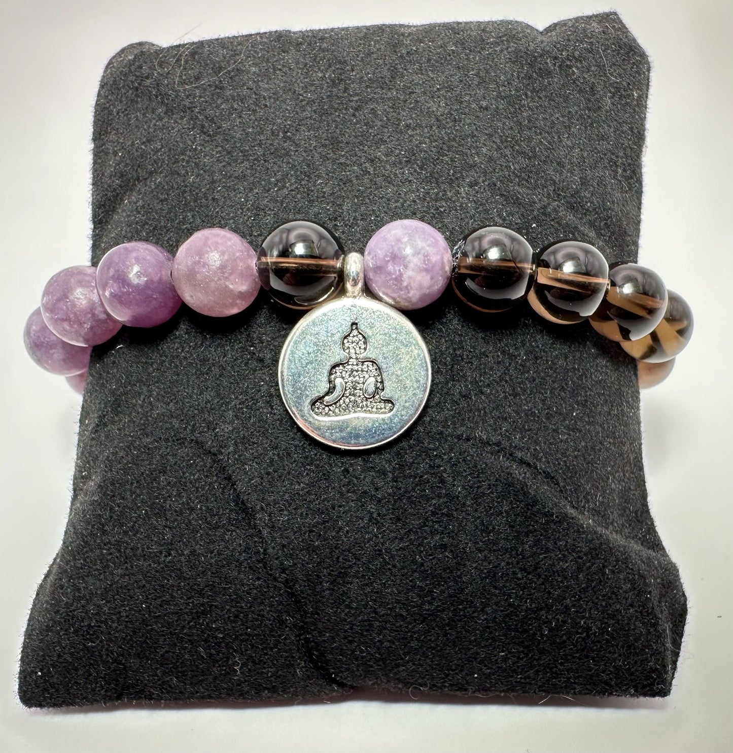Smoky Quartz & Lepidolite - Grounding Crystal Intention Bracelet