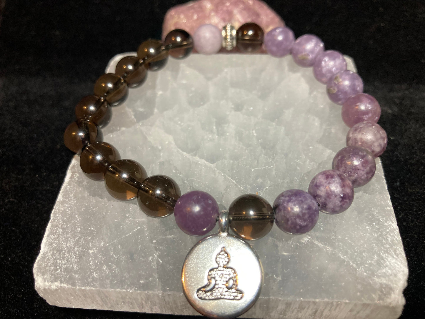 Smoky Quartz & Lepidolite - Grounding Crystal Intention Bracelet