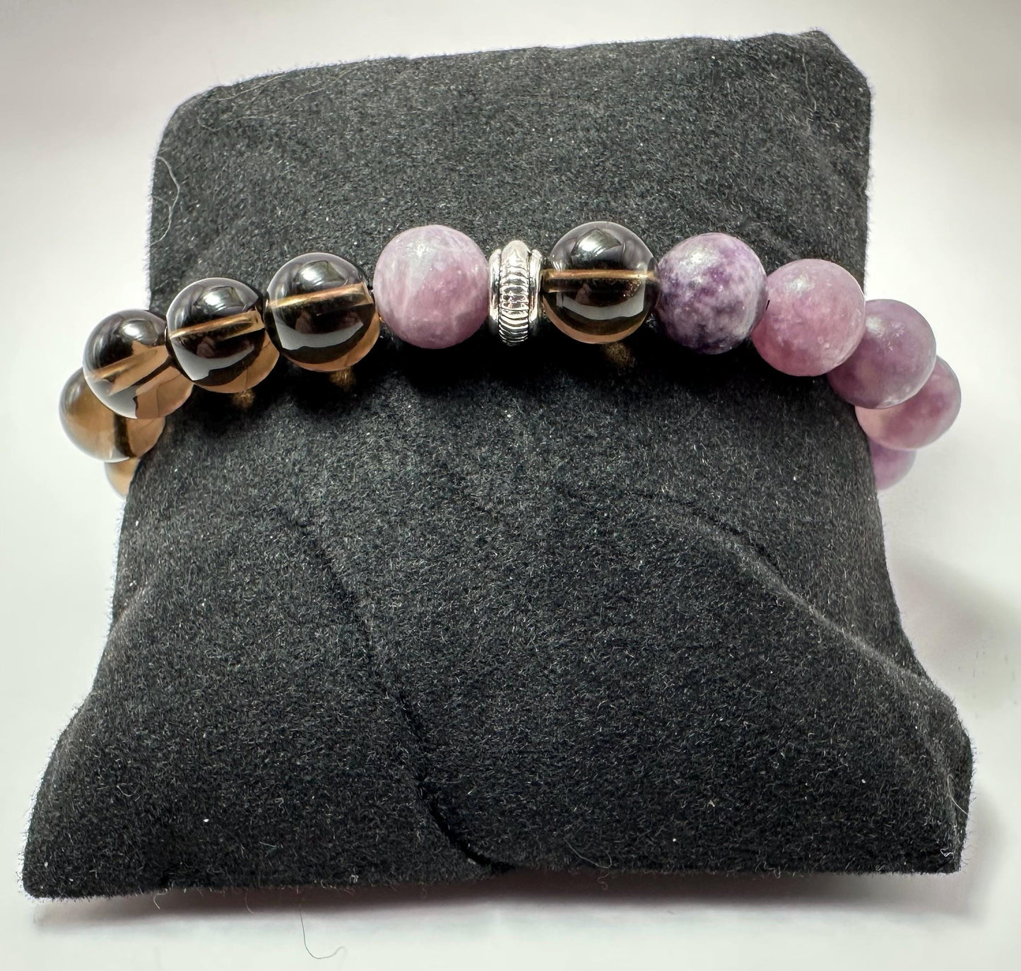 Smoky Quartz & Lepidolite - Grounding Crystal Intention Bracelet
