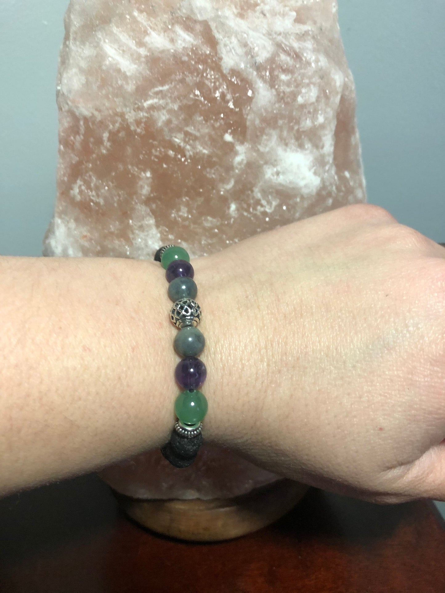 Inner Journey Bracelet - Crystal Healing Jewelry - Labradorite - Aventurine - Amethyst - Rhodonite