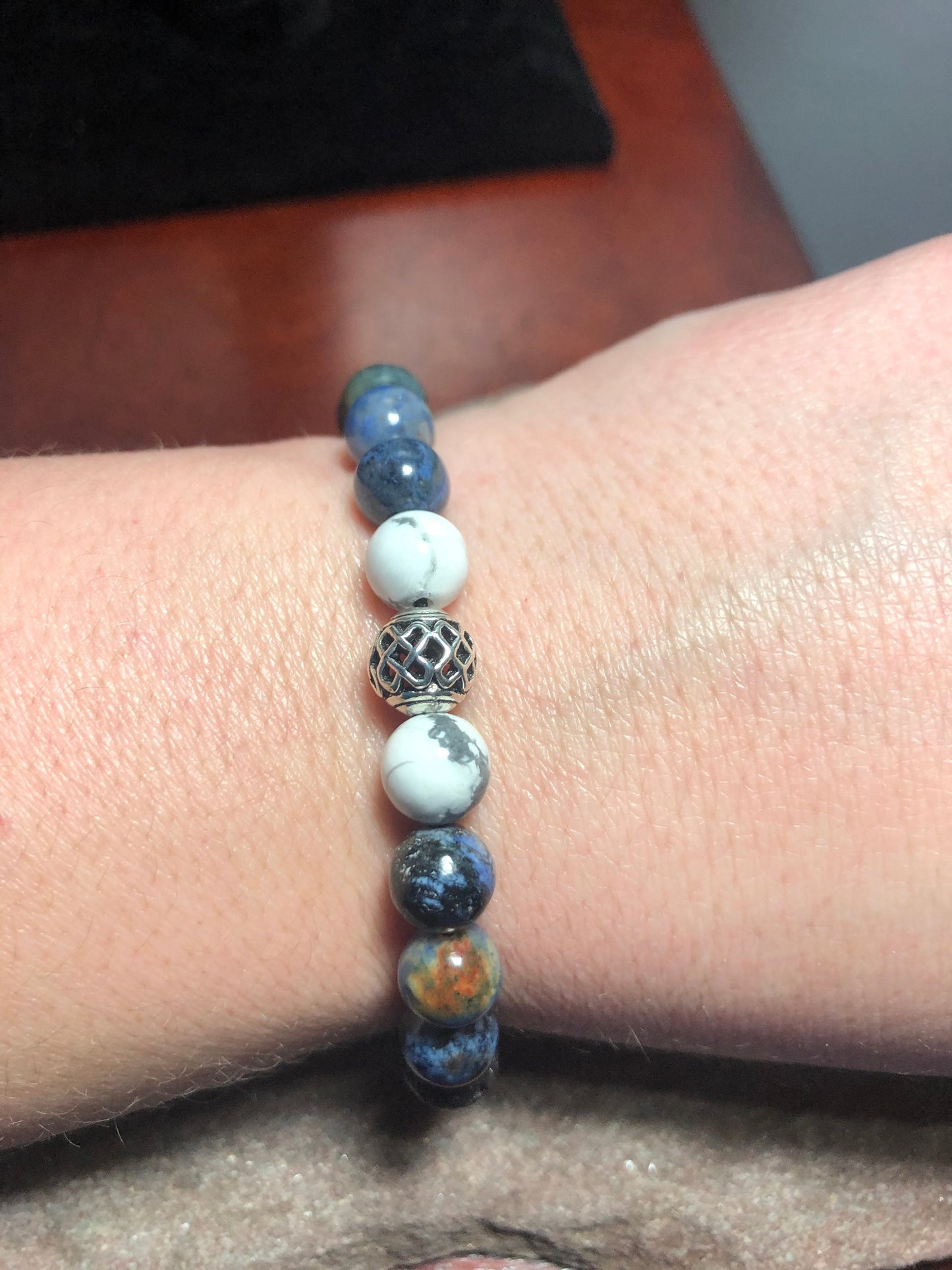 Patience Crystal Bracelet - Howlite - Dumortierite - Lava Stone