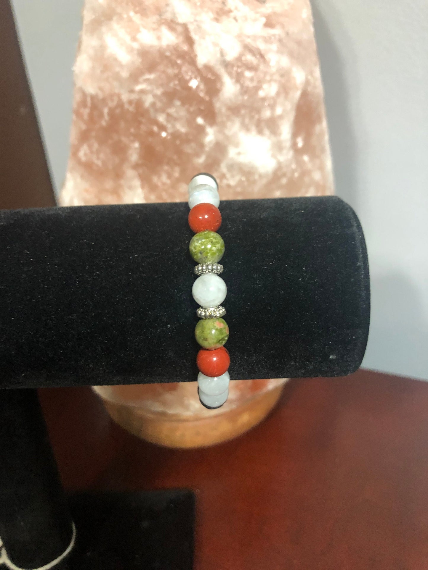 Healthy Pregnancy Crystal Bracelet - Moonstone - Red Jasper - Unakite