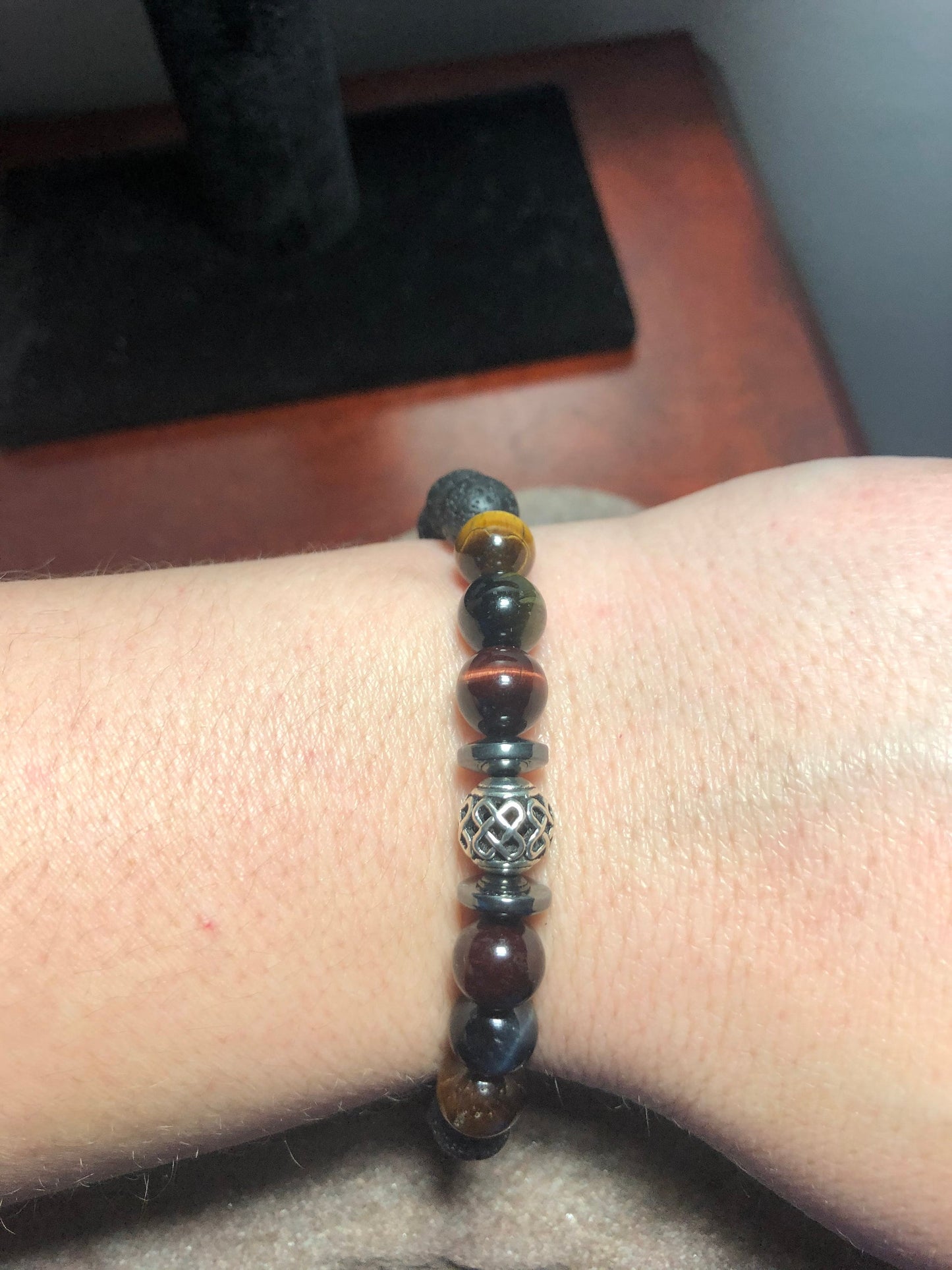 Focus & Clarity Bracelet - Tigers Eye - Hematite - Crystal Healing Jewelry