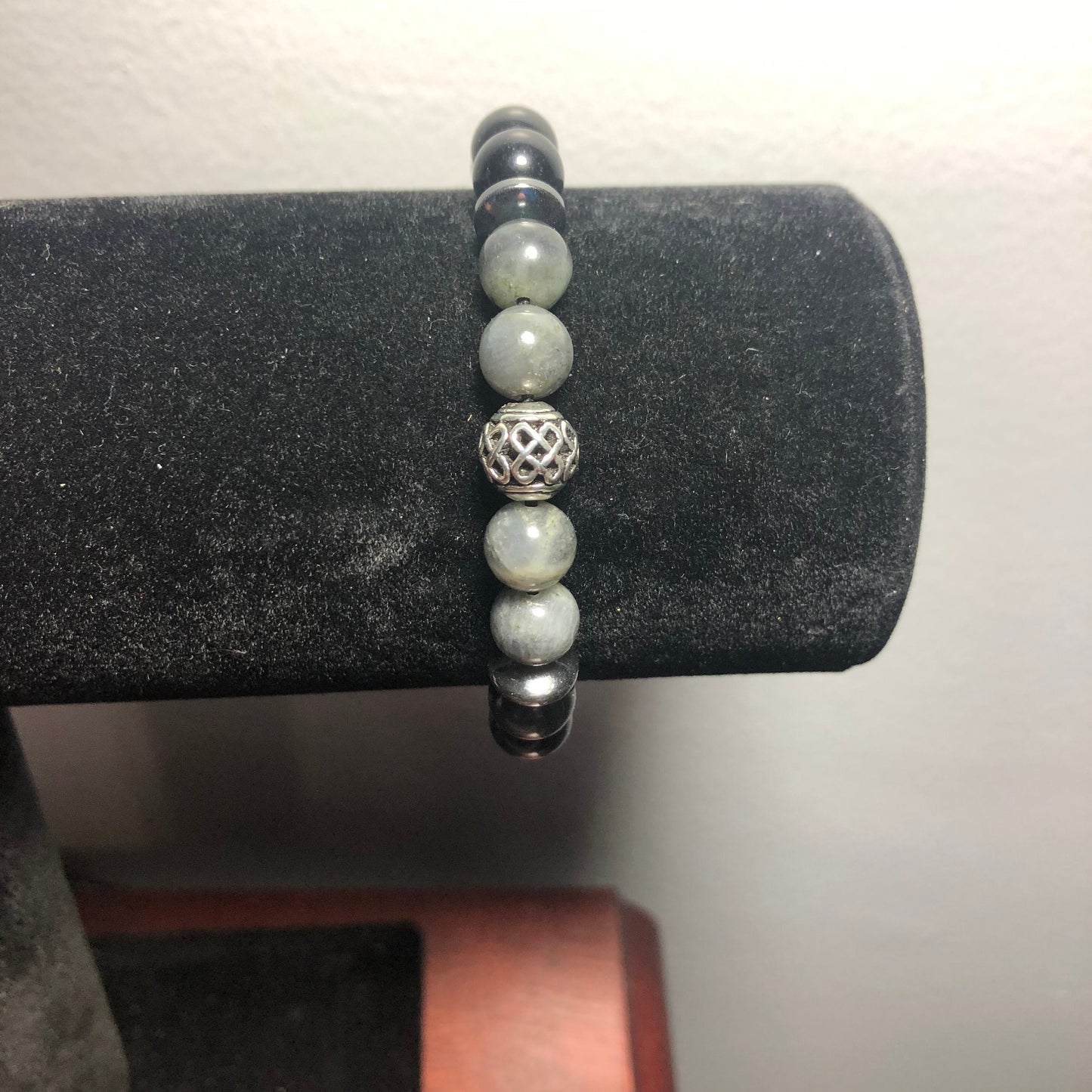 Triple protection - Empath support crystal intention healing bracelet - obsidian - labradorite - hematite
