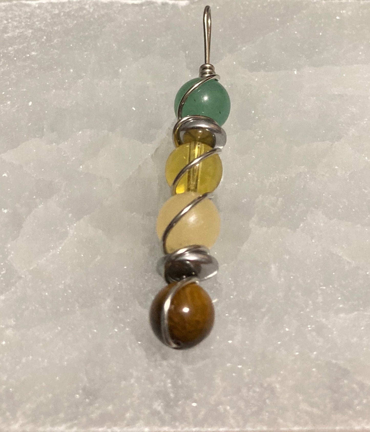 Prosperity & Abundance Necklace - Manifesting Success - Attract Wealth - Copper Wire Wrapped Pendant - Citrine - Aventurine - Tigers Eye