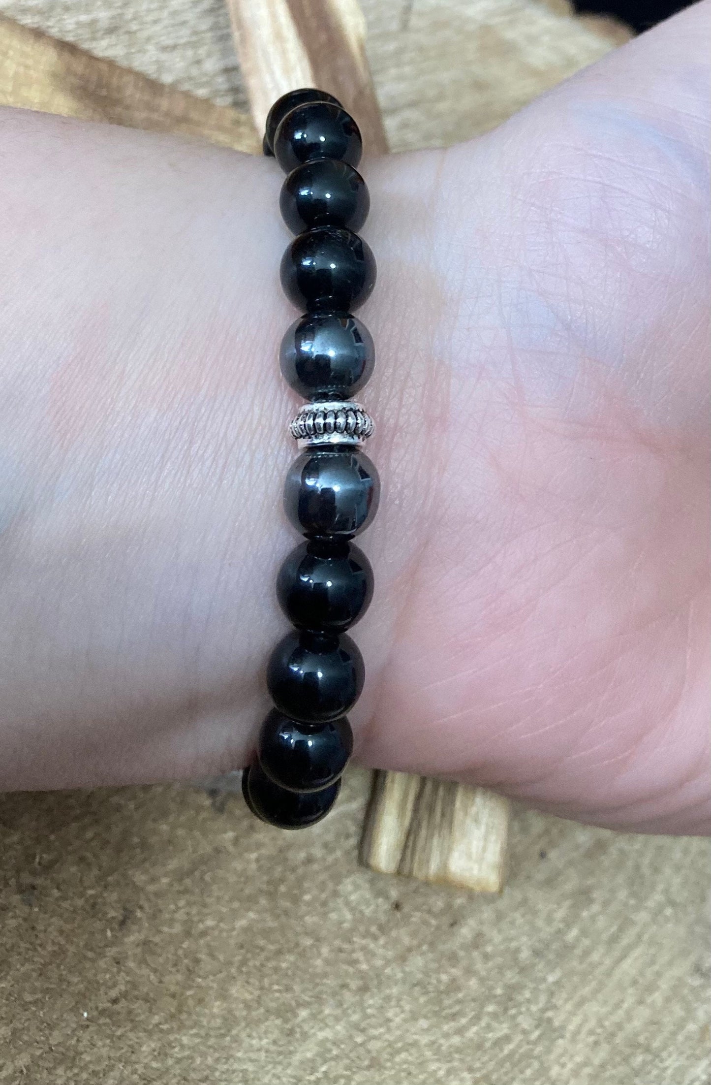 Muladhara Chakra Crystal Bracelet - base/root - Smoky Quartz - Kambaba Jasper - Obsidian - Hematite
