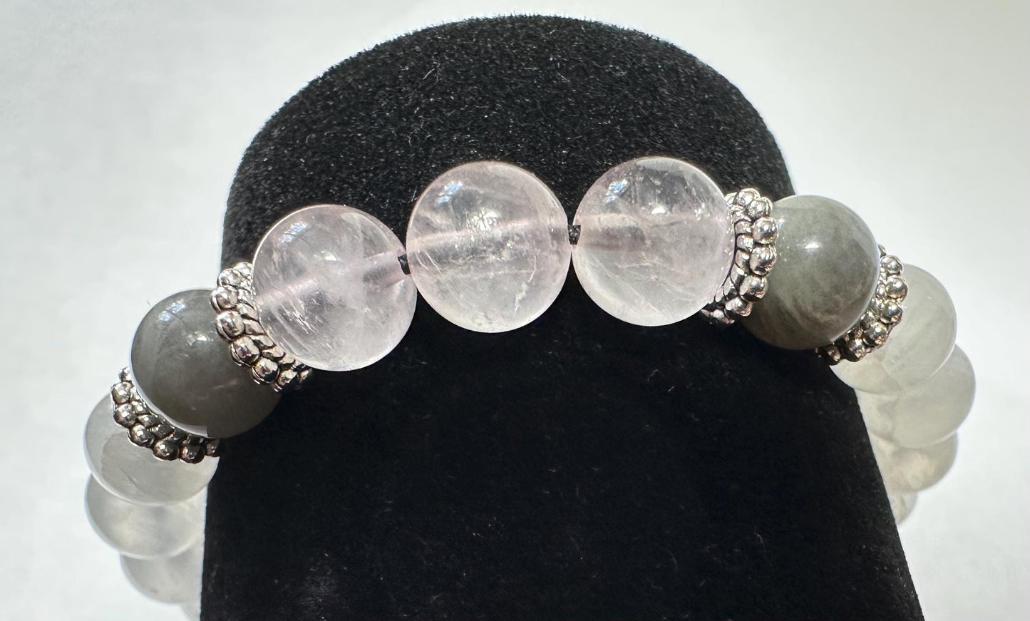 Celestial Embrace Bracelet - Labradorite - Rose Quartz - Selenite - Crystal Healing Jewelry