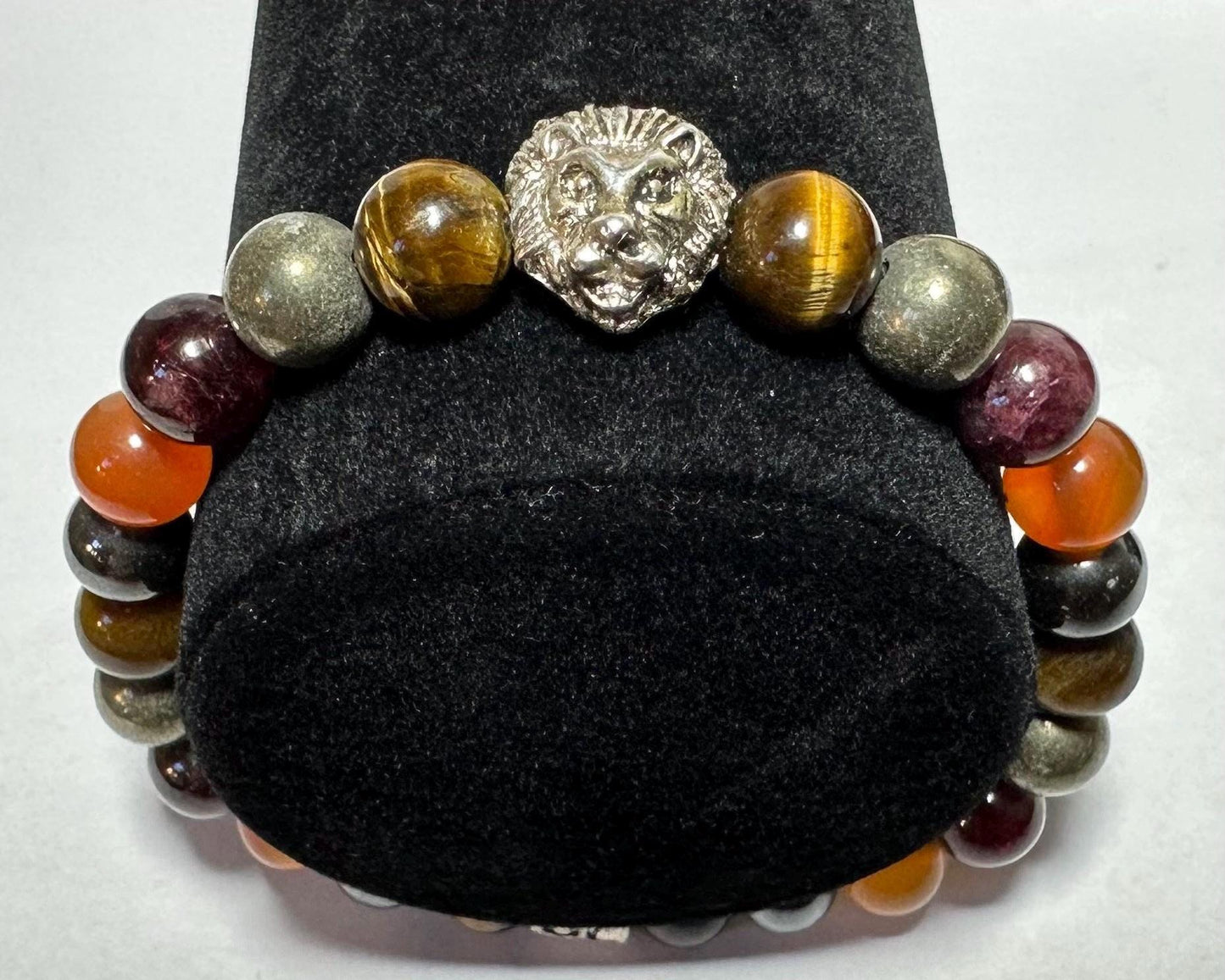 Leo Zodiac Astrology Bracelet - July August - Crystal Healing Jewelry - Tigers Eye - Garnet - Pyrite - Carnelian - Hematite