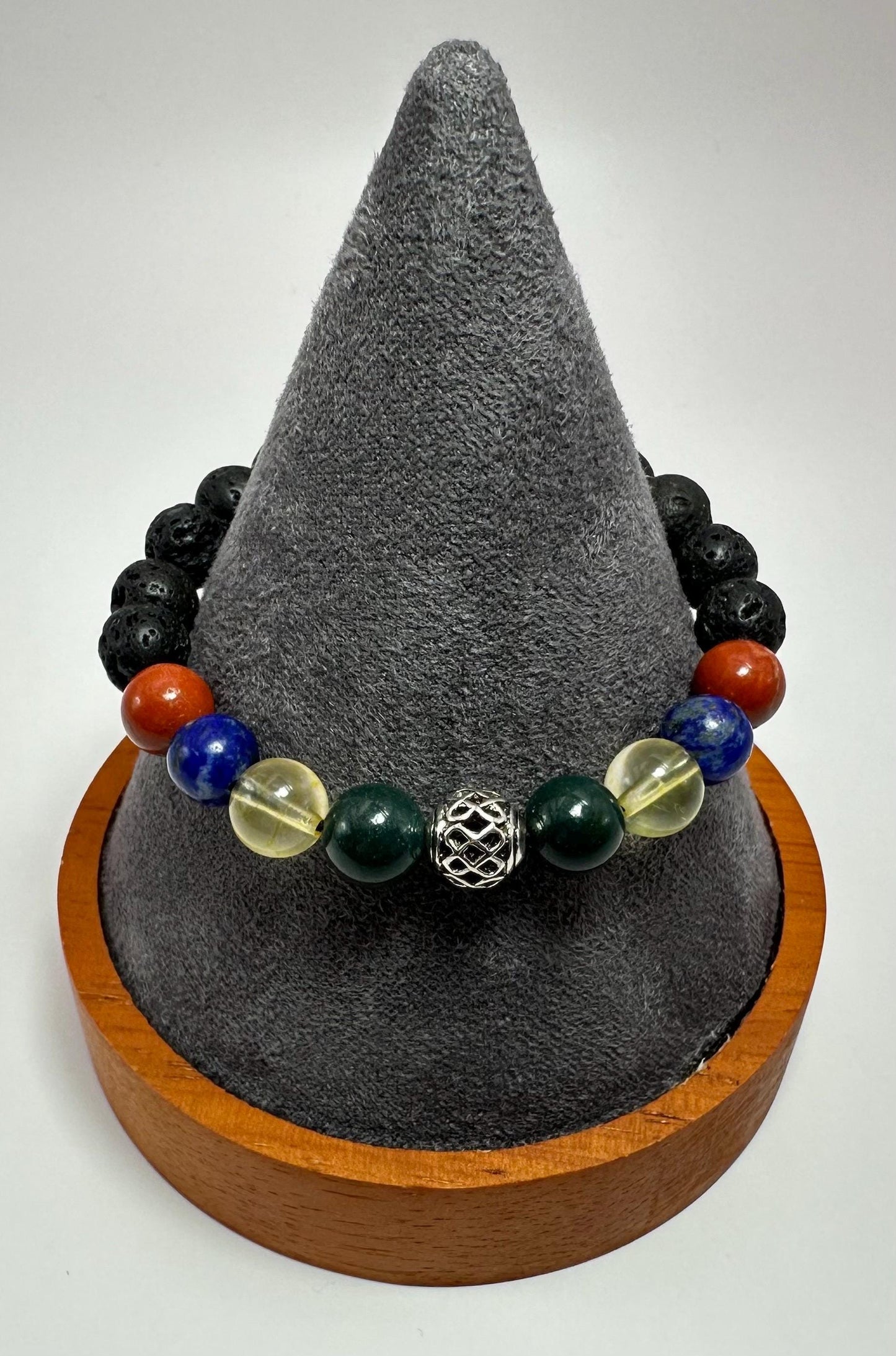 Acid Reflux/Heartburn Bracelet - Citrine - Bloodstone - Red Jasper - Lapis Lazuli - Crystal Healing Jewelry