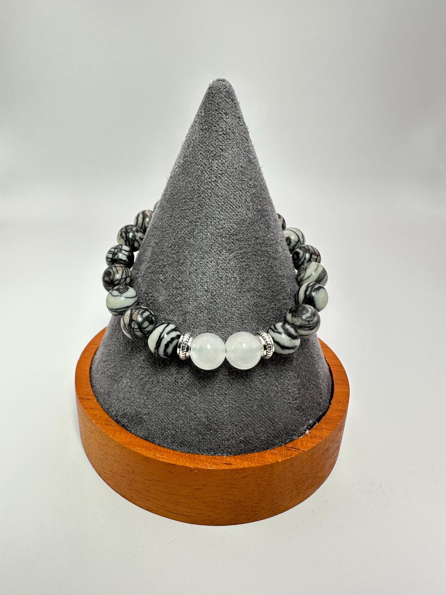 Celestial Web Bracelet - Spiderweb Jasper - Selenite - Crystal Healing Jewelry