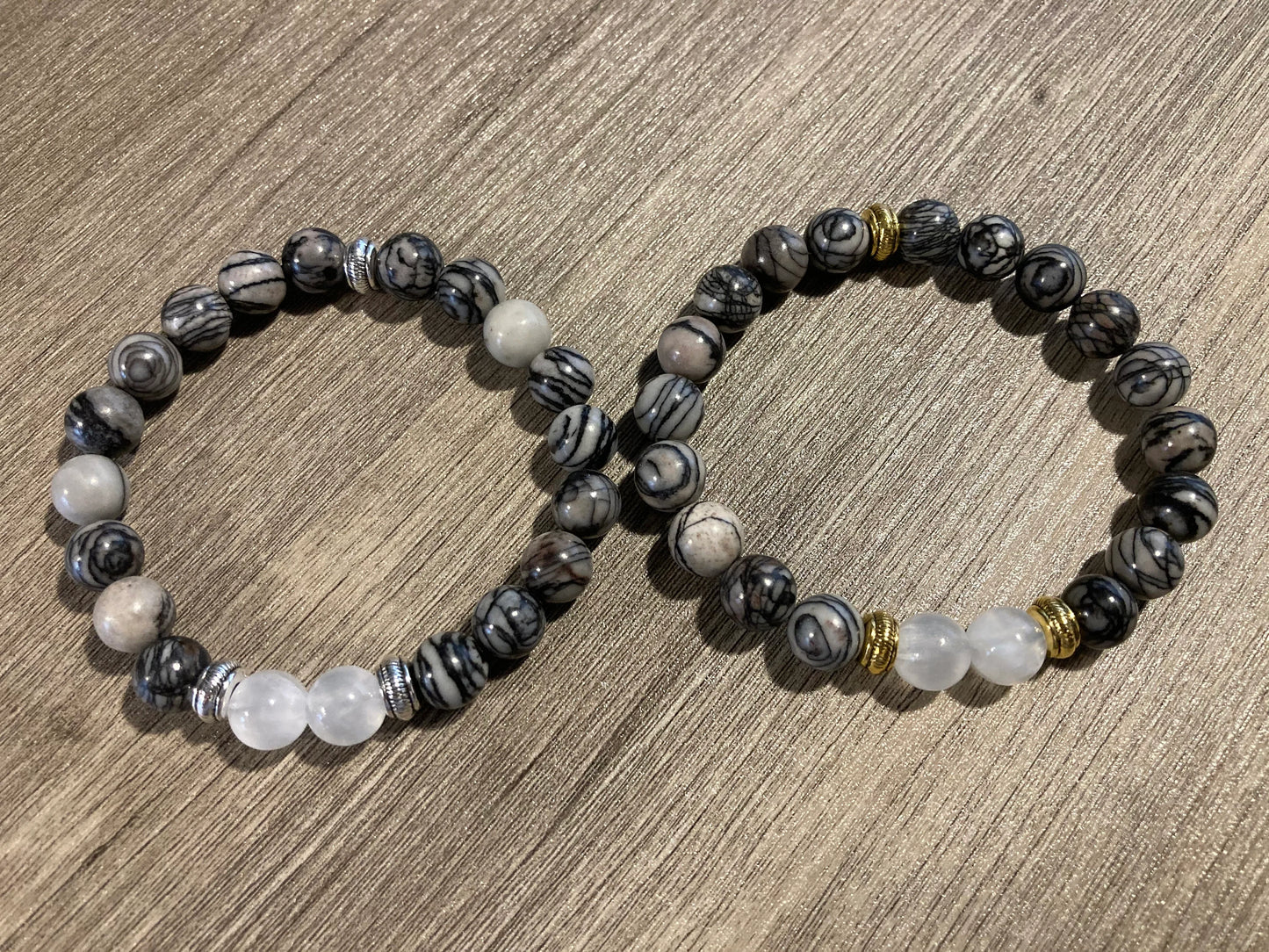 Celestial Web Bracelet - Spiderweb Jasper - Selenite - Crystal Healing Jewelry