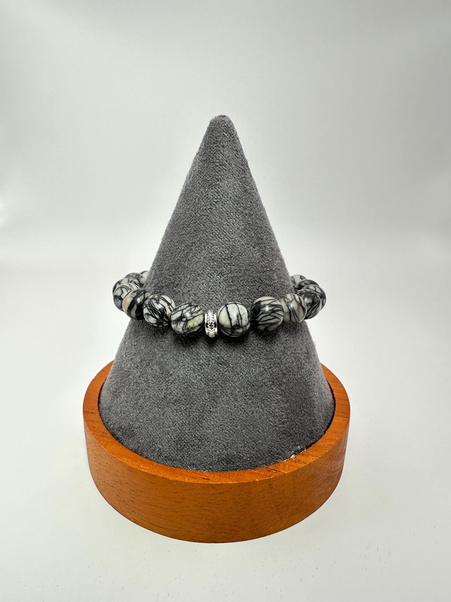 Celestial Web Bracelet - Spiderweb Jasper - Selenite - Crystal Healing Jewelry