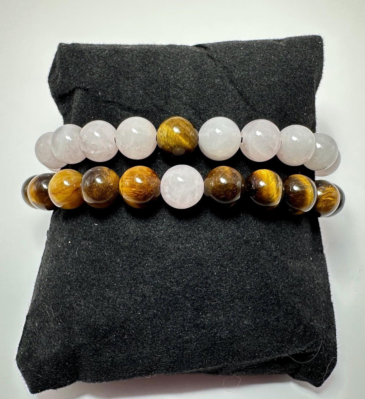 Couples Bracelets matching set - Rose Quartz - Tigers eye - Protection & Love