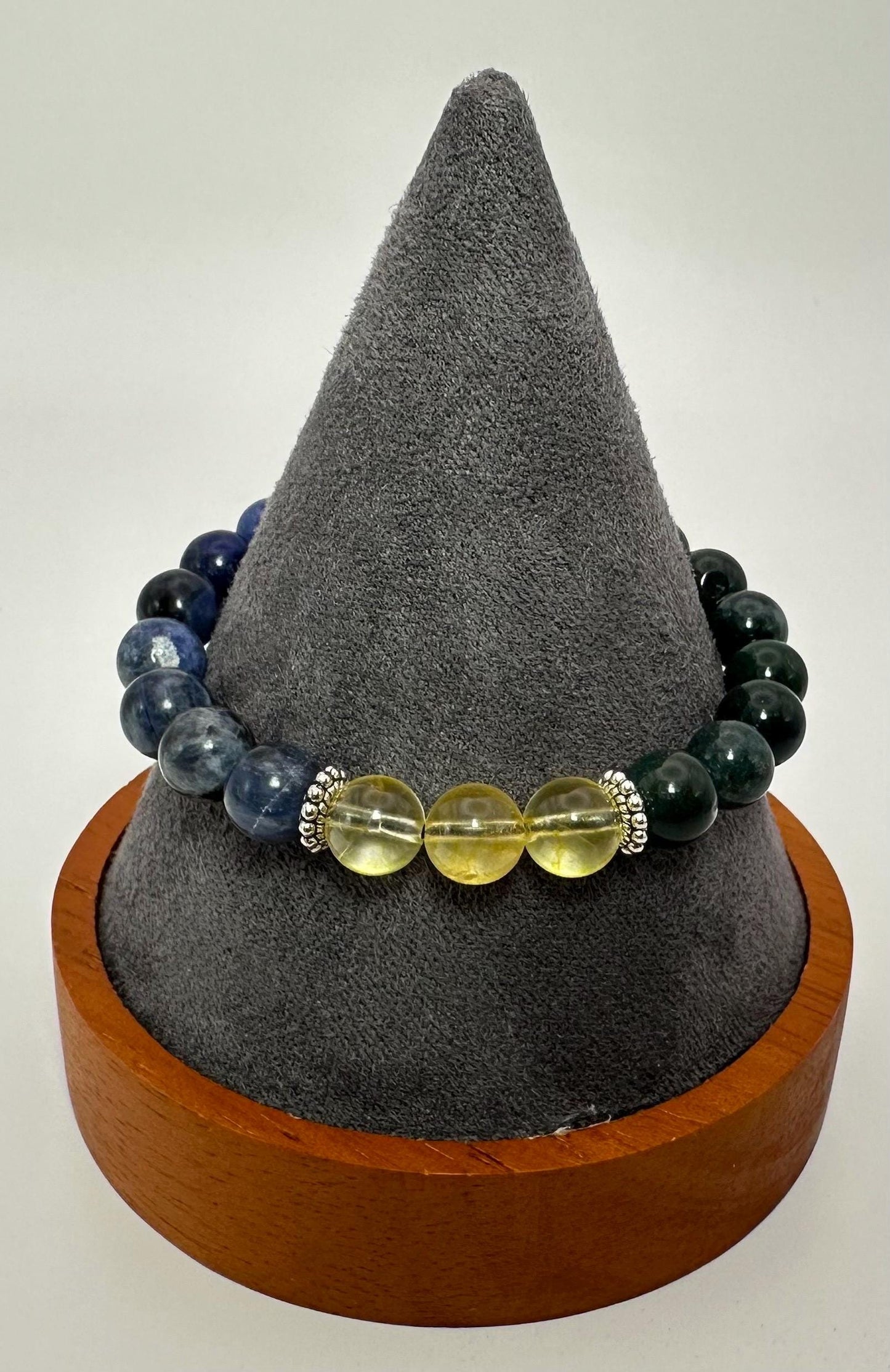 Diabetes Support Bracelet - Crystal Healing Jewelry - Bloodstone - Citrine - Sodalite
