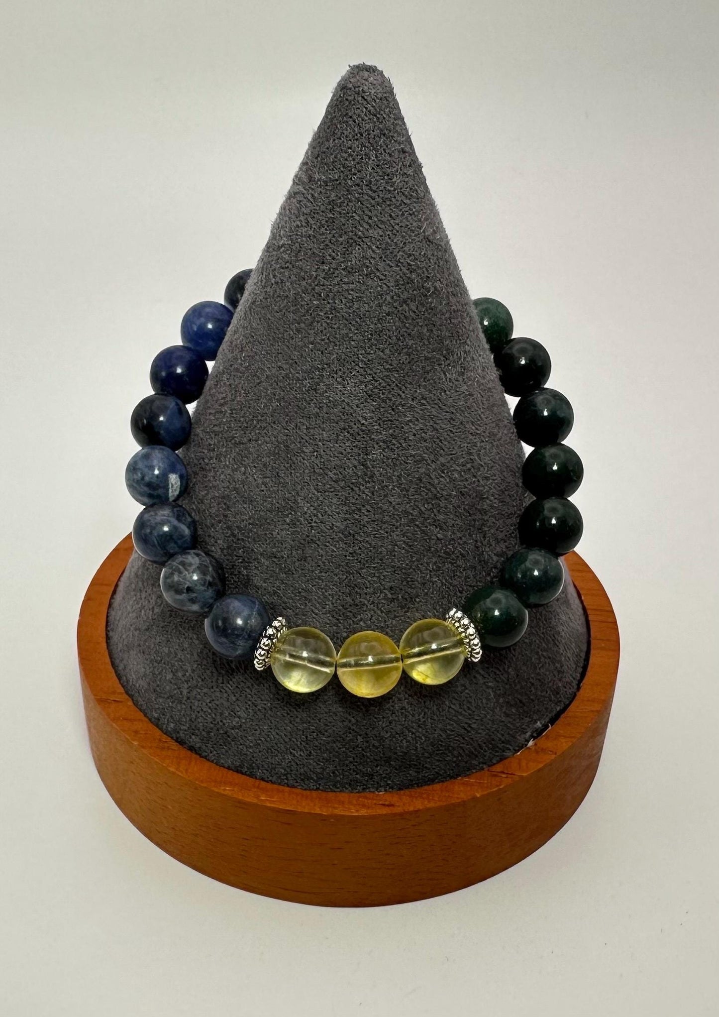 Diabetes Support Bracelet - Crystal Healing Jewelry - Bloodstone - Citrine - Sodalite