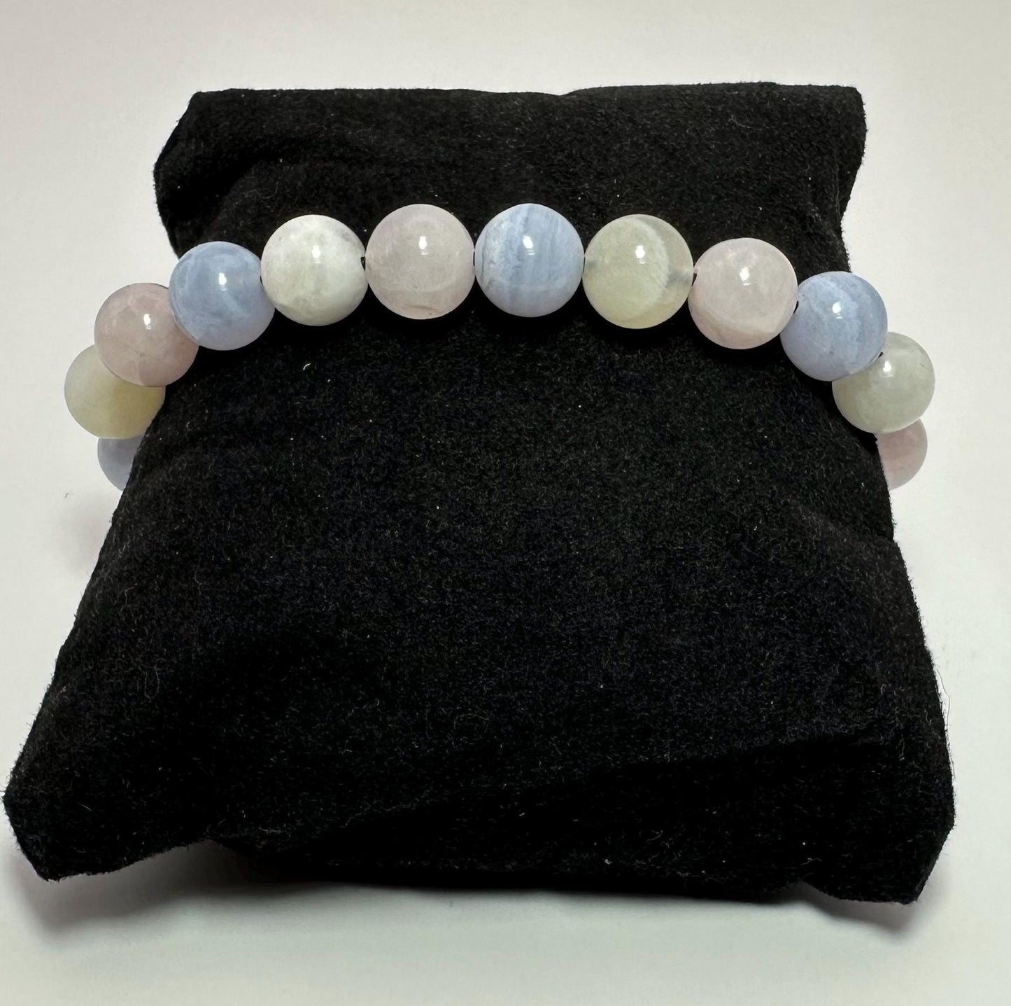 Love & Light Bracelet - Moonstone - Rose Quartz - Blue Lace Agate - Crystal Healing Jewelry