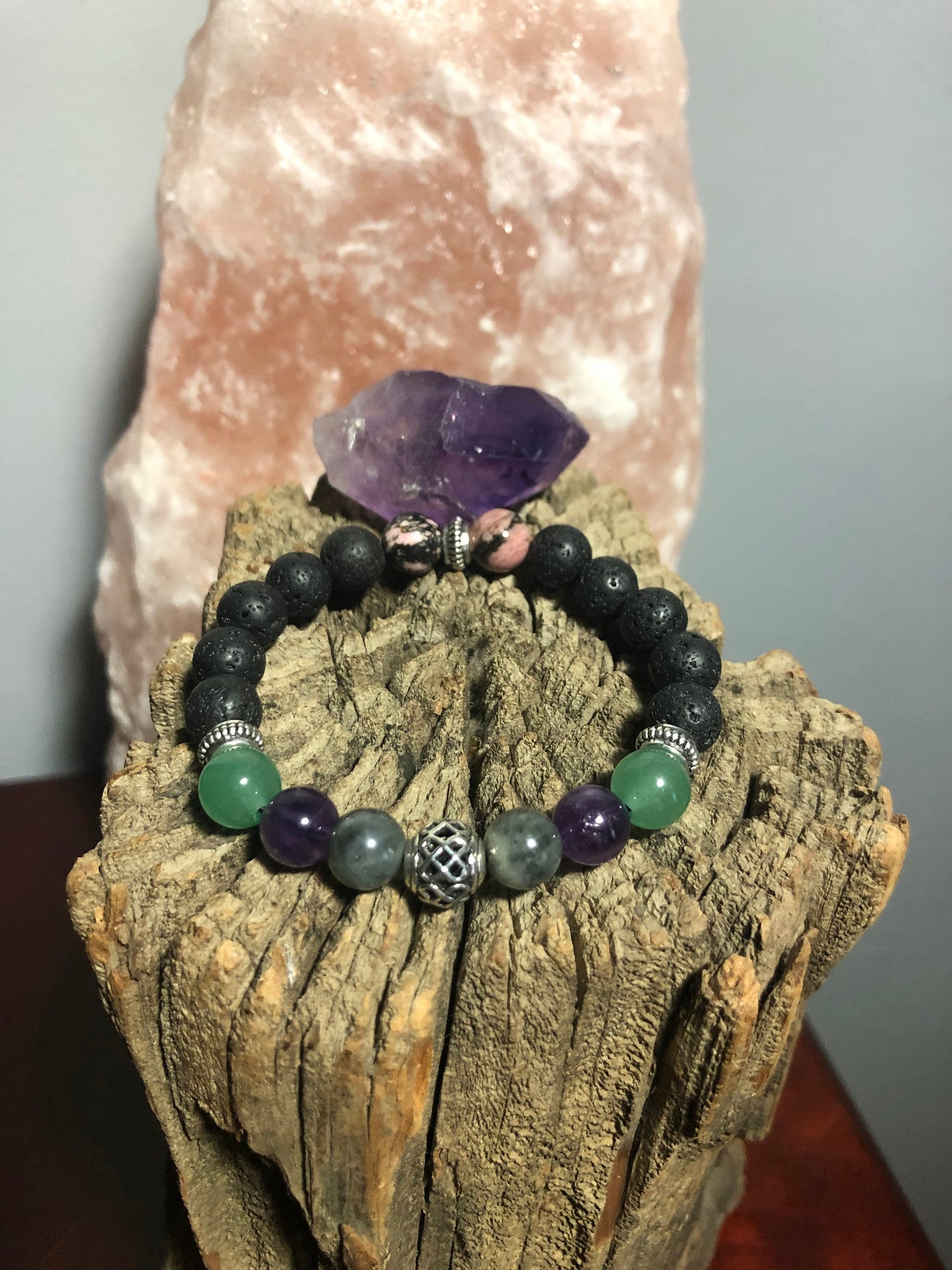 Inner Journey Bracelet - Crystal Healing Jewelry - Labradorite - Aventurine - Amethyst - Rhodonite