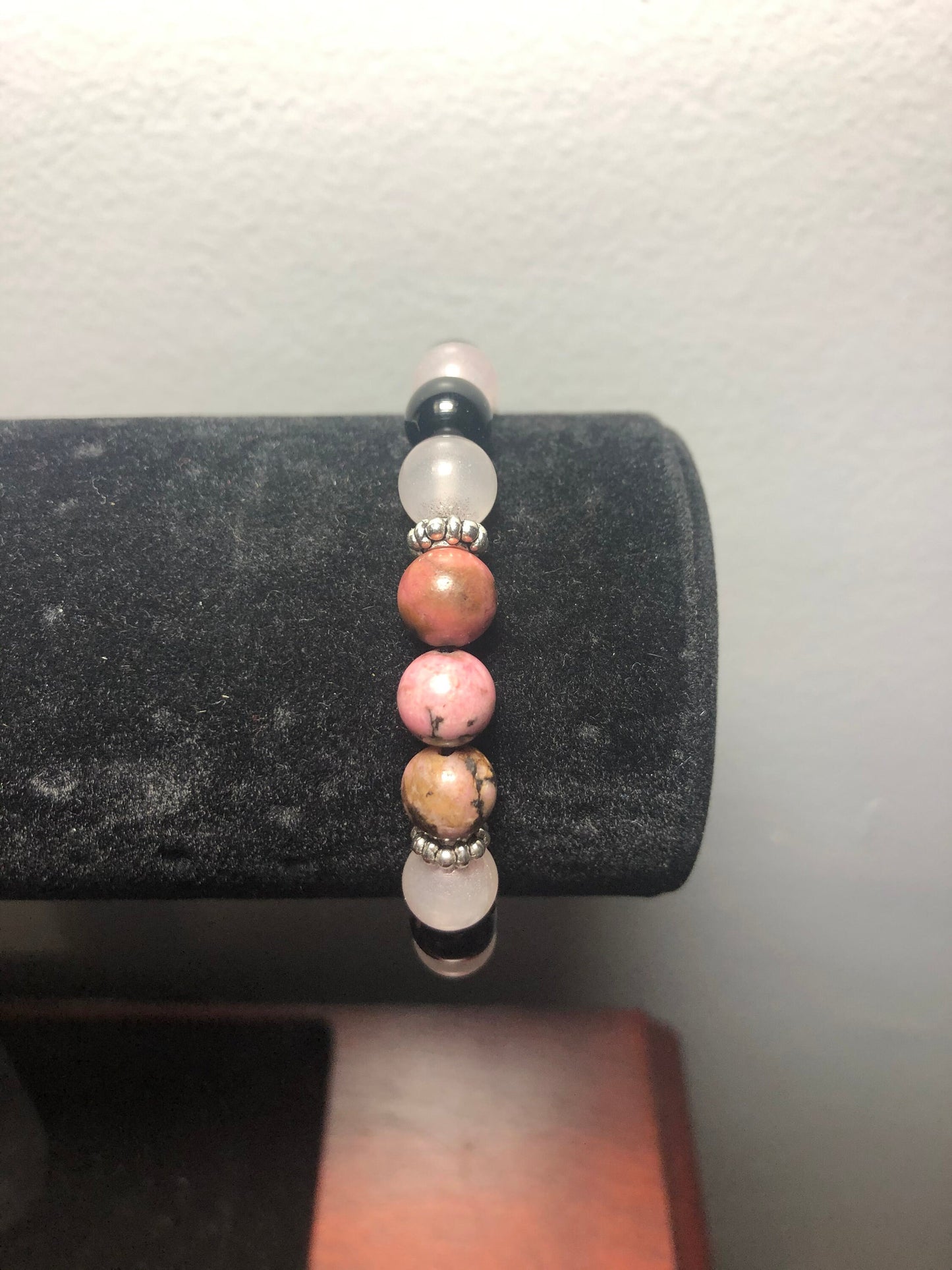 Love, Compassion & Forgiveness Crystal Bracelet - Rhodonite - Rose Quartz - Obsidian