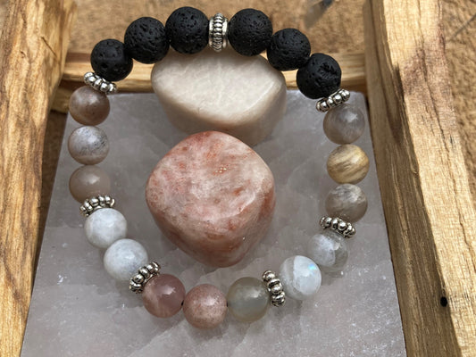 Balance & Harmony Bracelet - Sunstone - Moonstone - Crystal Healing Jewelry