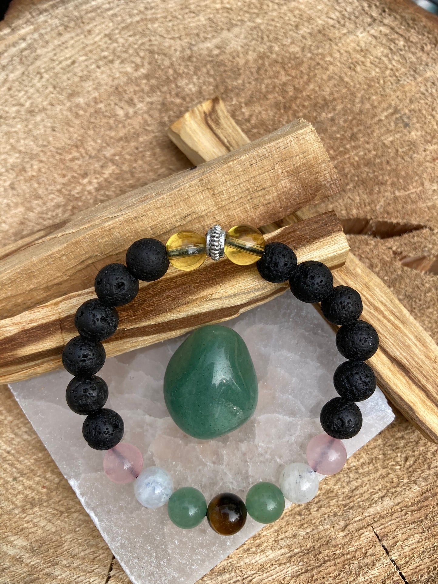 New beginnings crystal intention bracelet - Aventurine - Rose Quartz - Tigers eye - Citrine - Moonstone