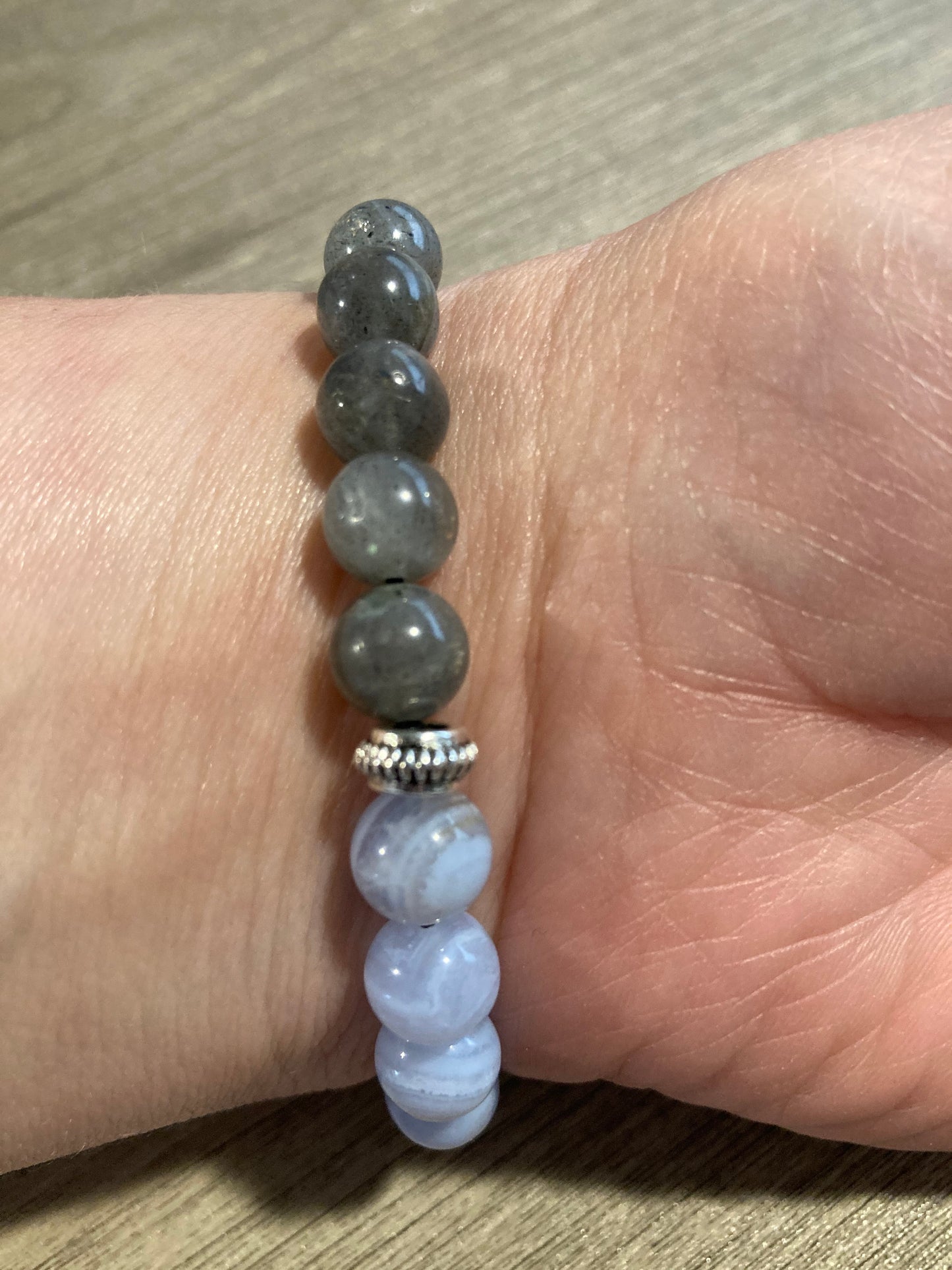 Eclipse Dream Bracelet - Crystal Healing Jewelry - Blue Lace Agate - Labradorite - Transformation - Traquility