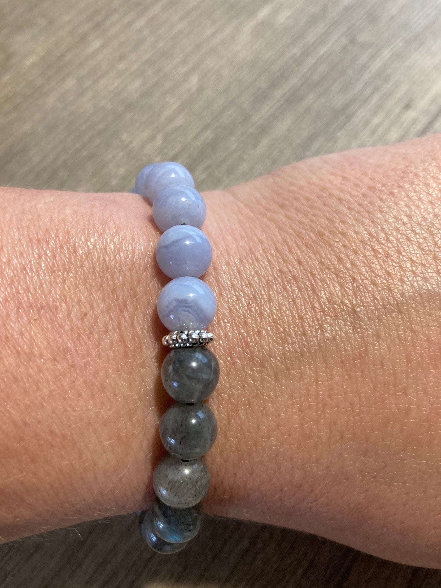 Eclipse Dream Bracelet - Crystal Healing Jewelry - Blue Lace Agate - Labradorite - Transformation - Traquility