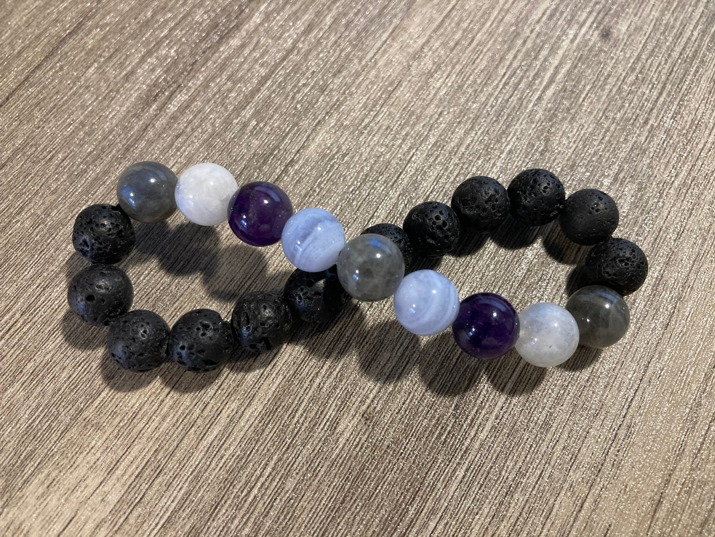 Aura of Tranquility Bracelet - Labradorite - Amethyst - Blue Lace Agate - Moonstone - Crystal Healing Jewelry