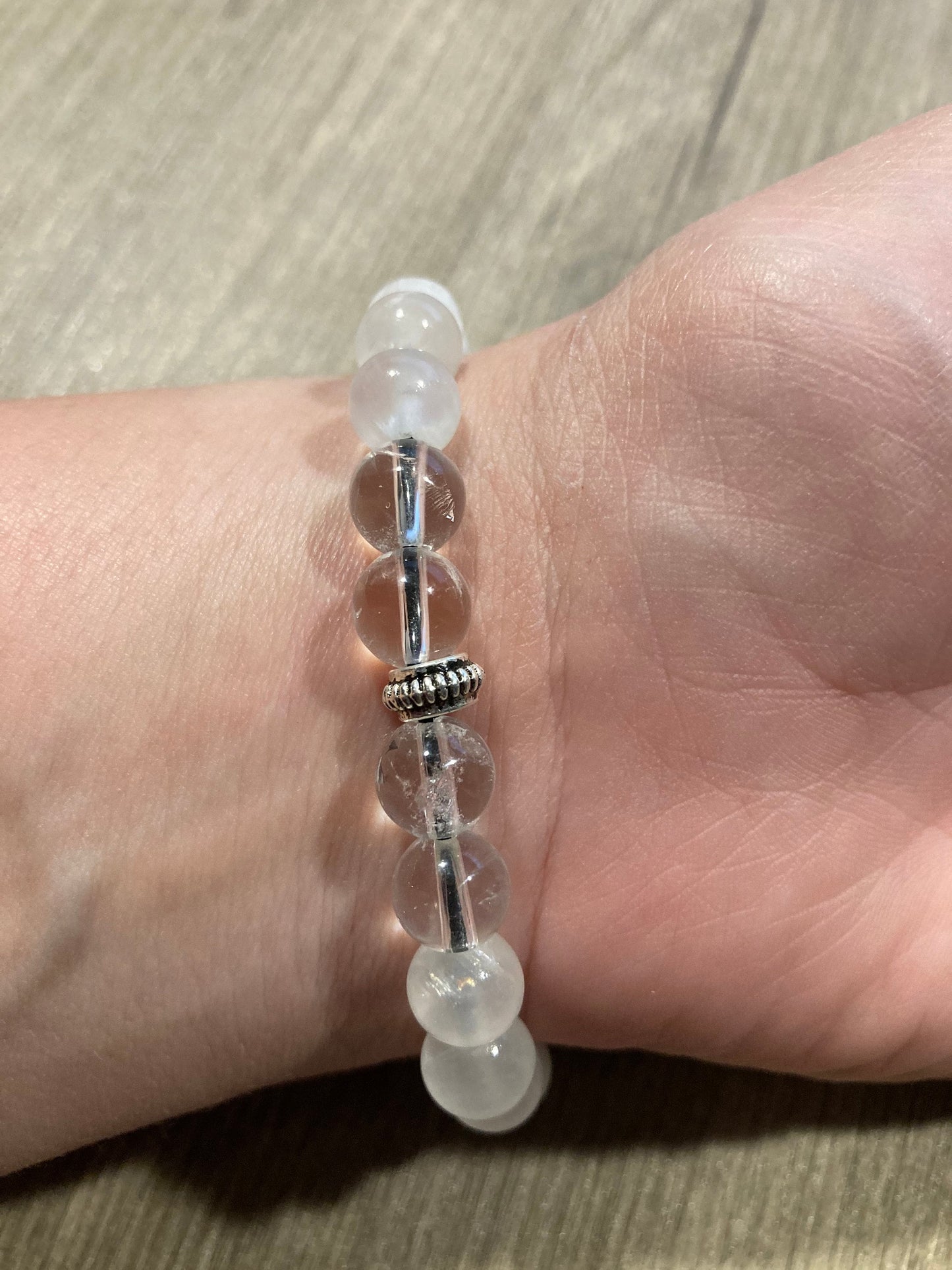 Inner Light Bracelet - Lava stone - Clear Quartz - Selenite - Moonstone - Howlite - Crystal Healing Jewelry