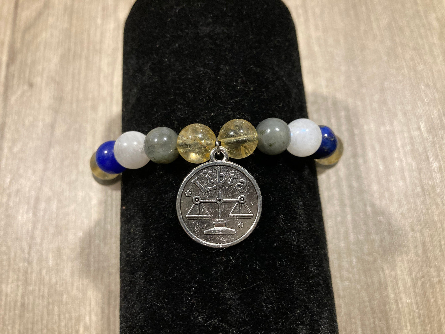 Libra Astrology Zodiac Bracelet - September October - Moonstone - Labradorite - Citrine - Lapis Lazuli