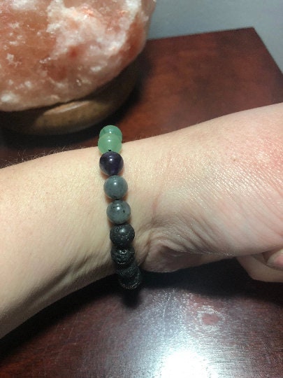 Blood Pressure Support Bracelet - Crystal Healing Jewelry - Amethyst - Aventurine - Labradorite - Lapis Lazuli - Hematite