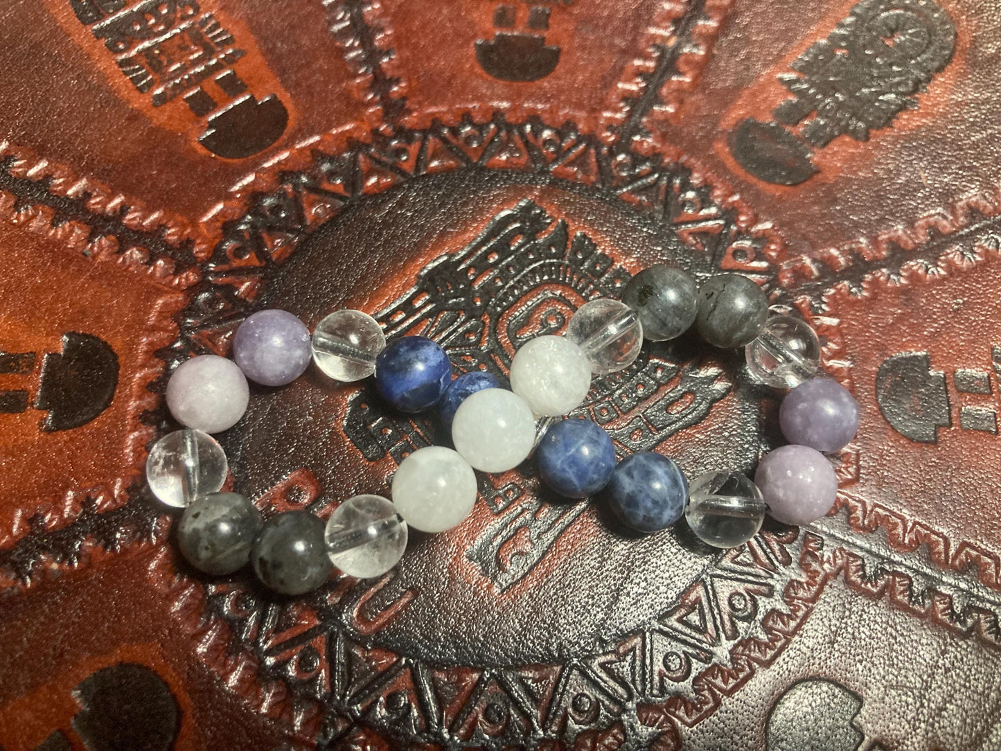 Air Element Bracelet - Crystal Healing Jewelry - Sodalite - Moonstone - Clear Quartz - Lepidolite - Labradorite