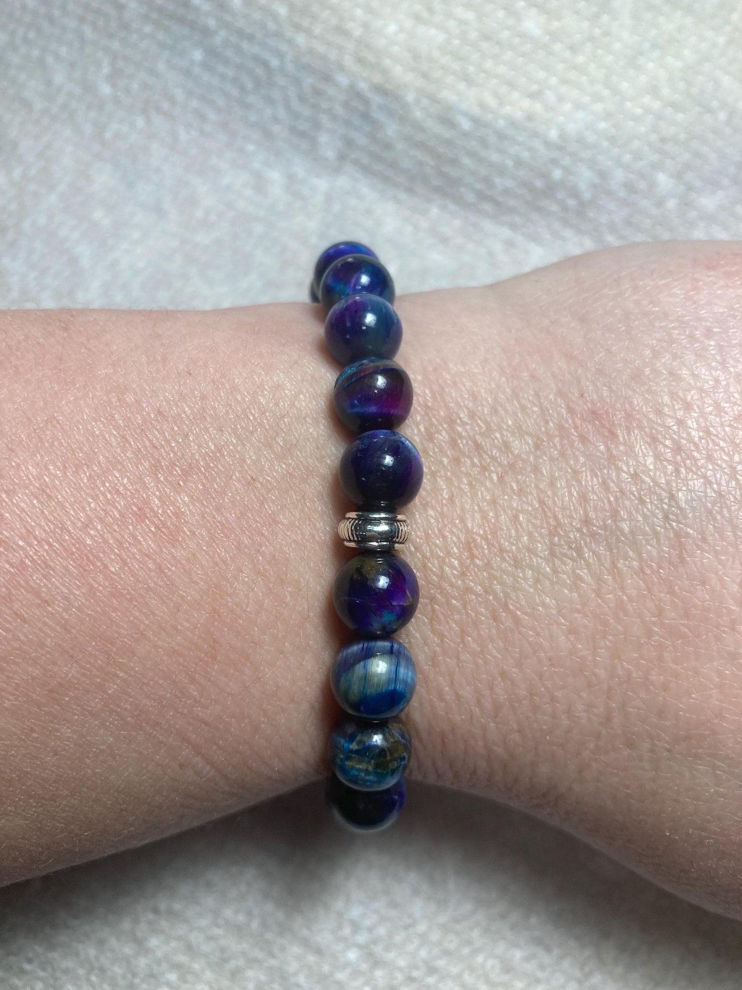 Celestial Vision Bracelet - Cosmic Clarity - Galaxy Tigers eye - Tiger's eye Crystal Healing Jewelry