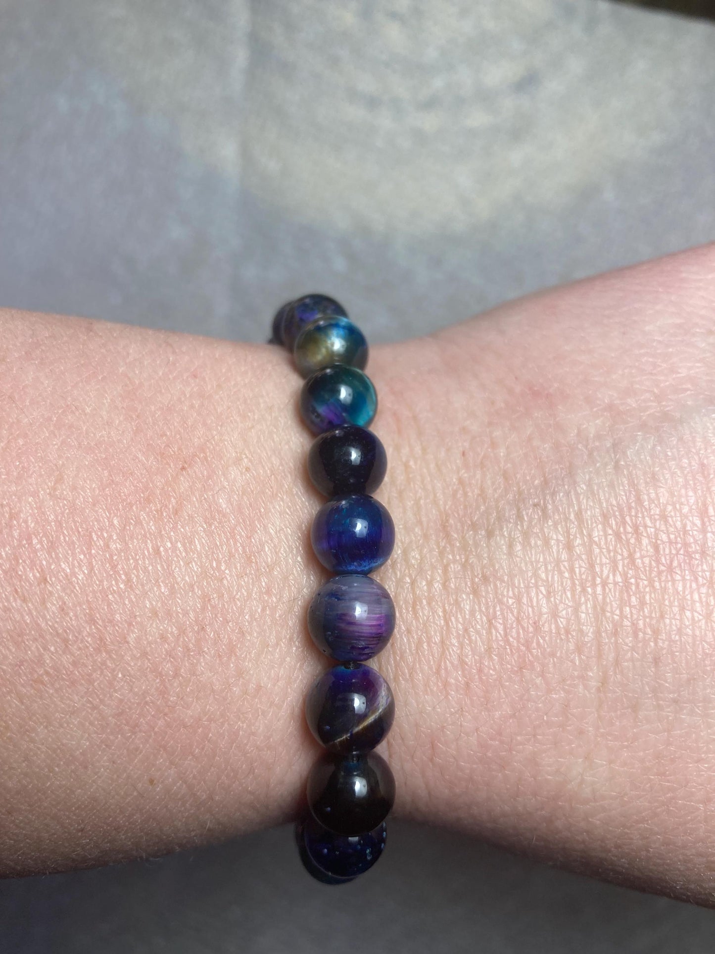 Celestial Vision Bracelet - Cosmic Clarity - Galaxy Tigers eye - Tiger's eye Crystal Healing Jewelry