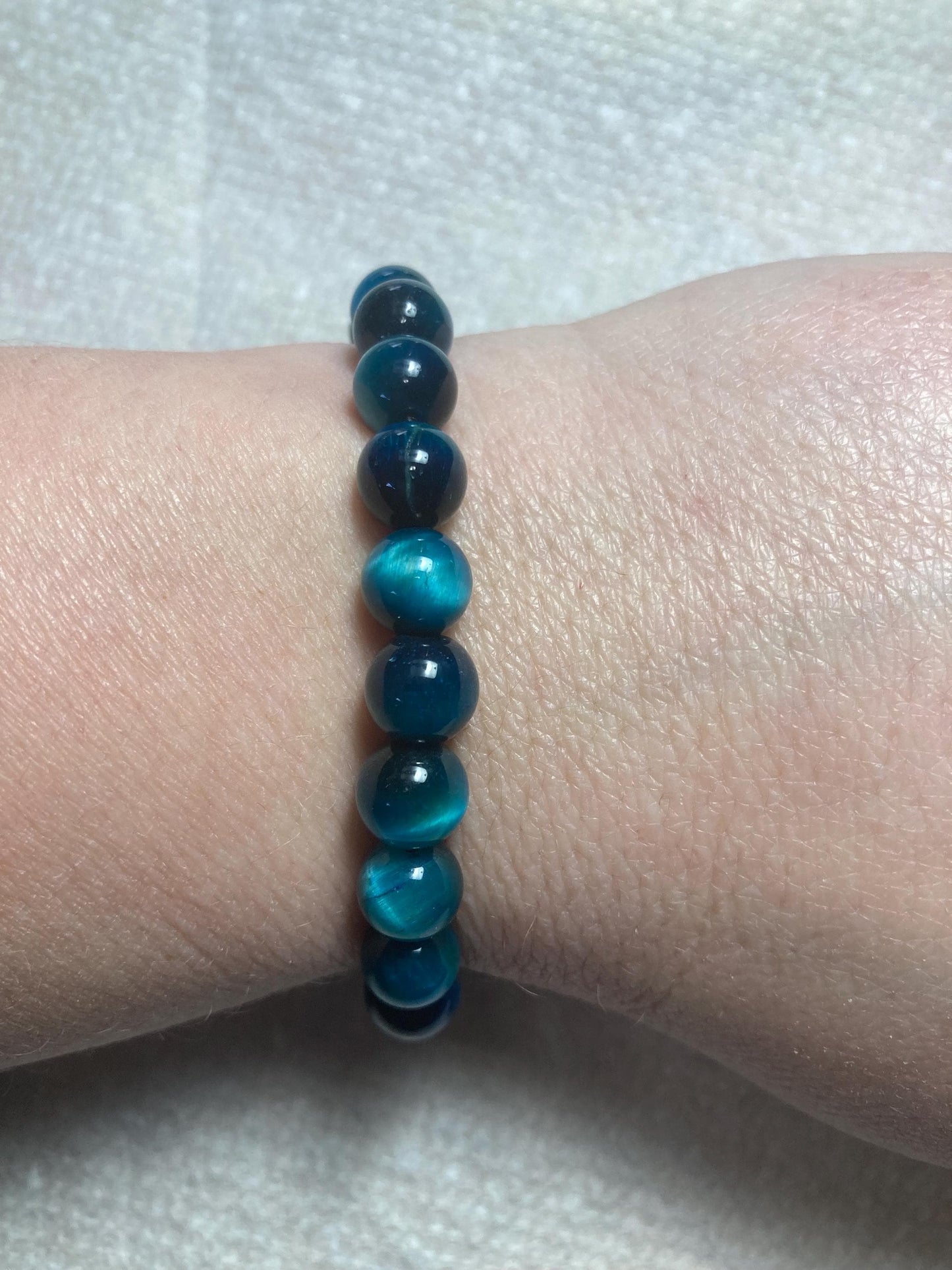 Oceanic Calm Bracelet - Aqua blue Tigers eye - Crystal Healing Jewelry