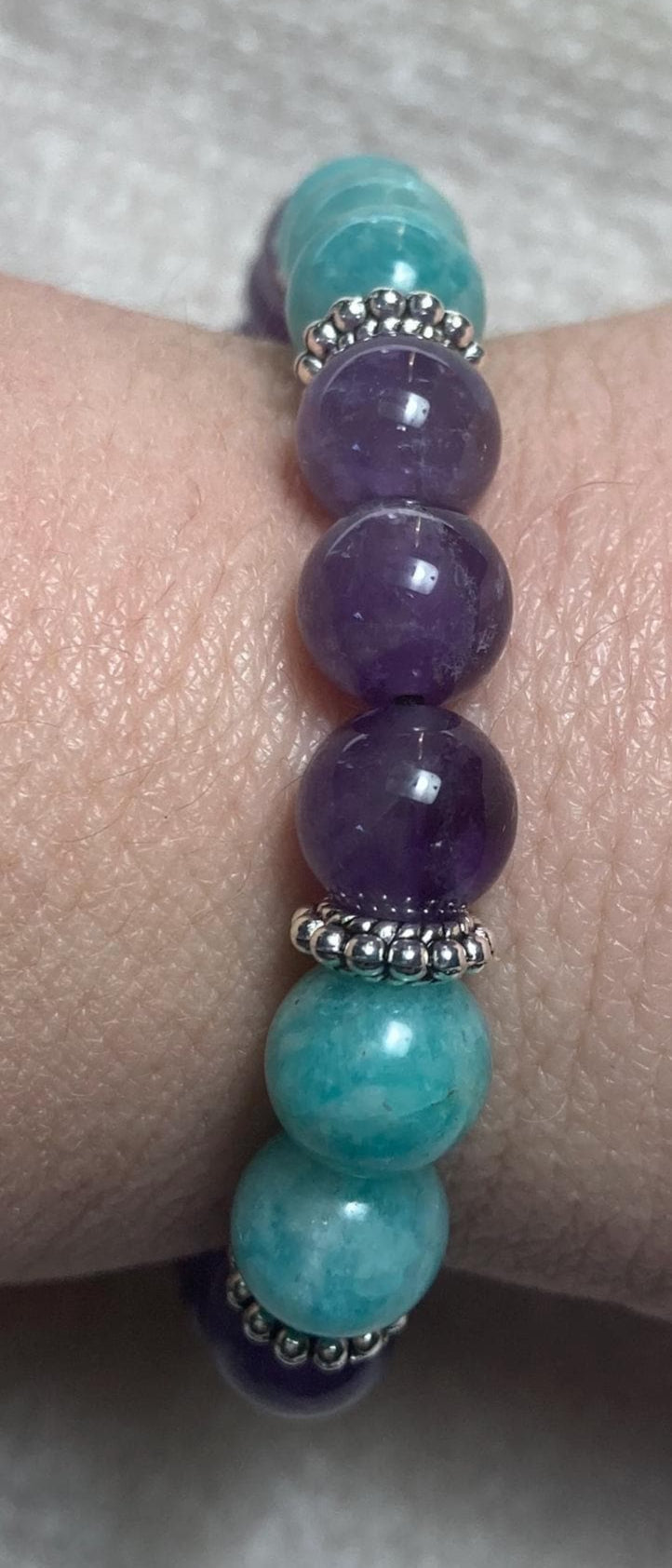 Tranquil Balance Bracelet - Amethyst - Amazonite - Crystal Healing Jewelry