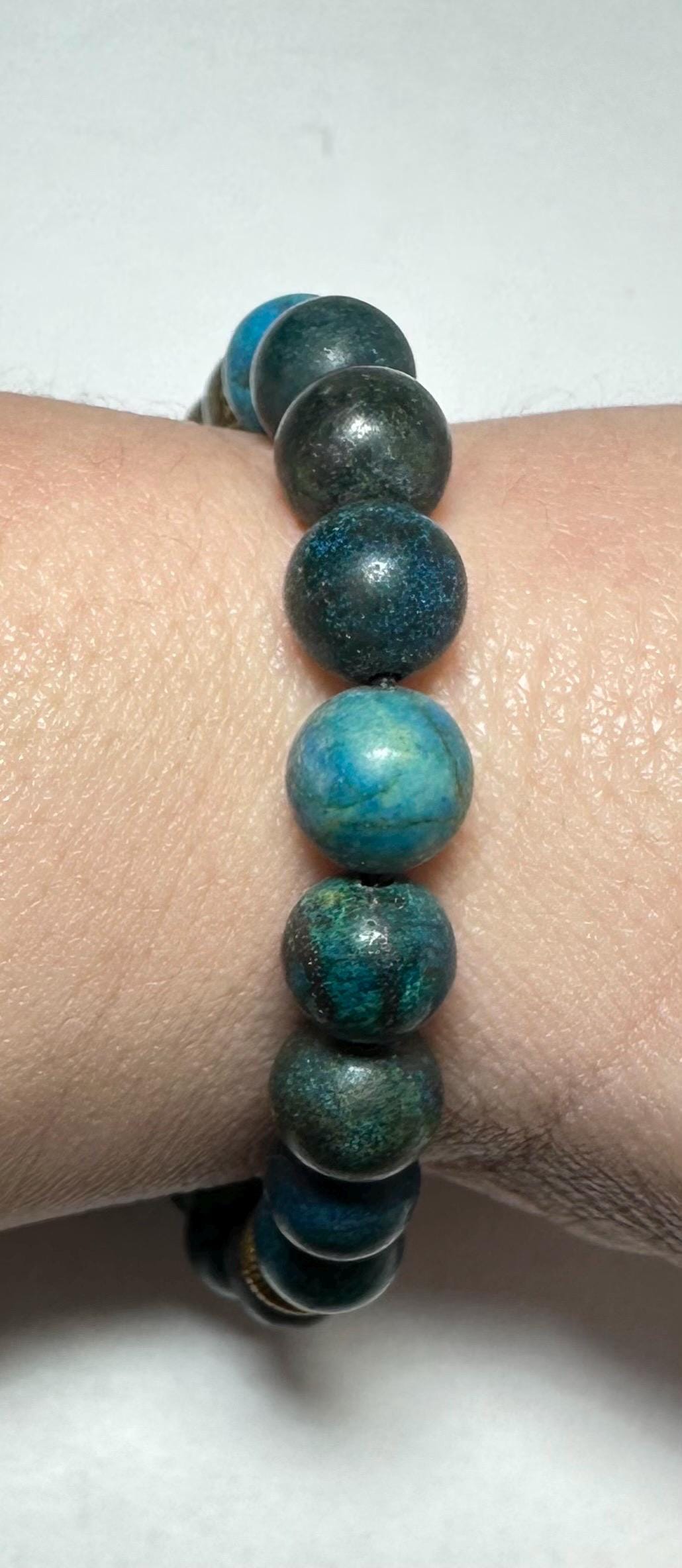 Cosmic Abundance Bracelet - Chrysocolla - Pyrite - Crystal Healing Jewelry