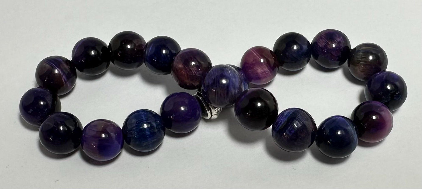 Mystic Strength Bracelet - Purple Tigers Eye - Crystal Healing Jewelry