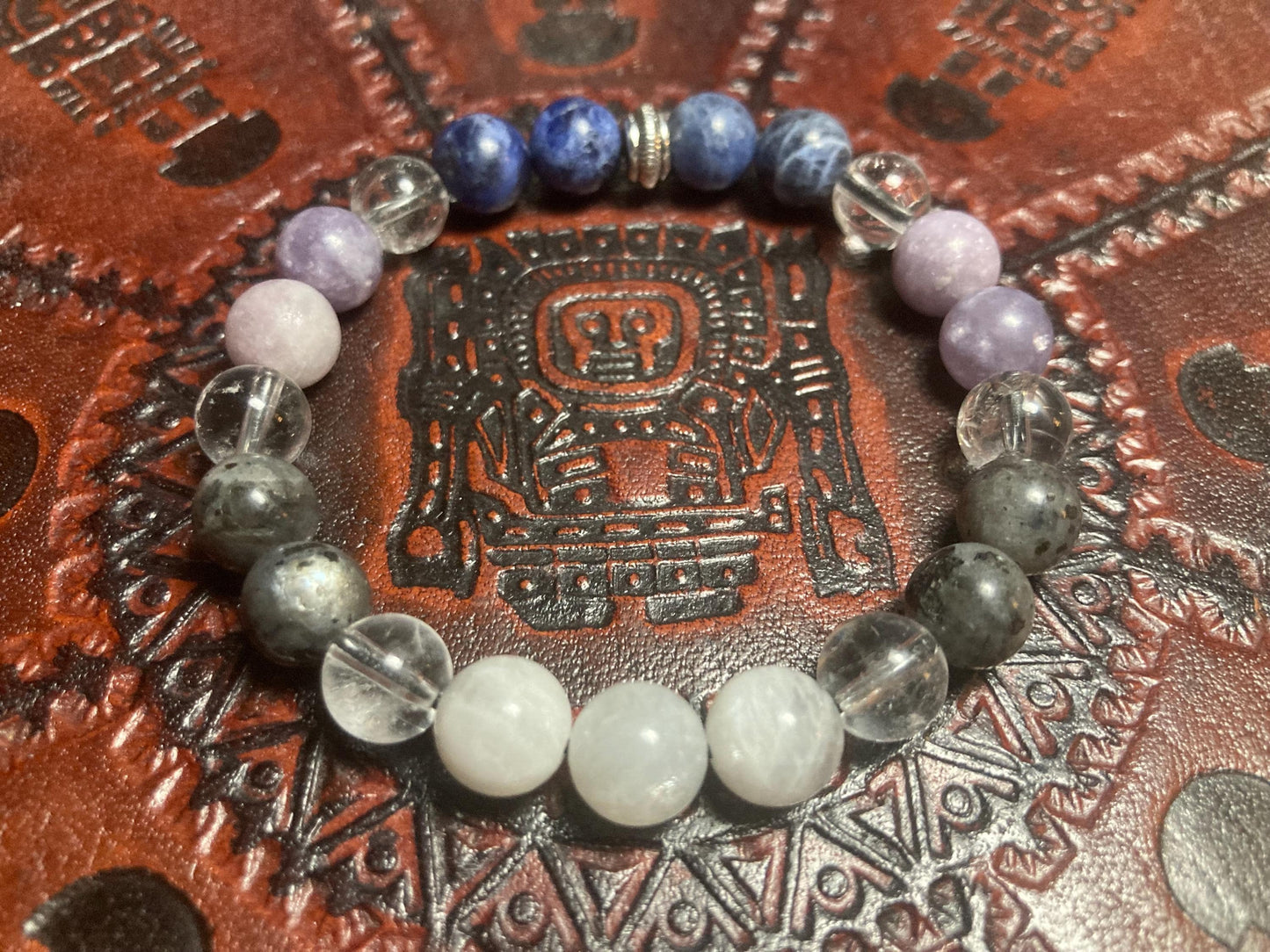 Air Element Bracelet - Crystal Healing Jewelry - Sodalite - Moonstone - Clear Quartz - Lepidolite - Labradorite