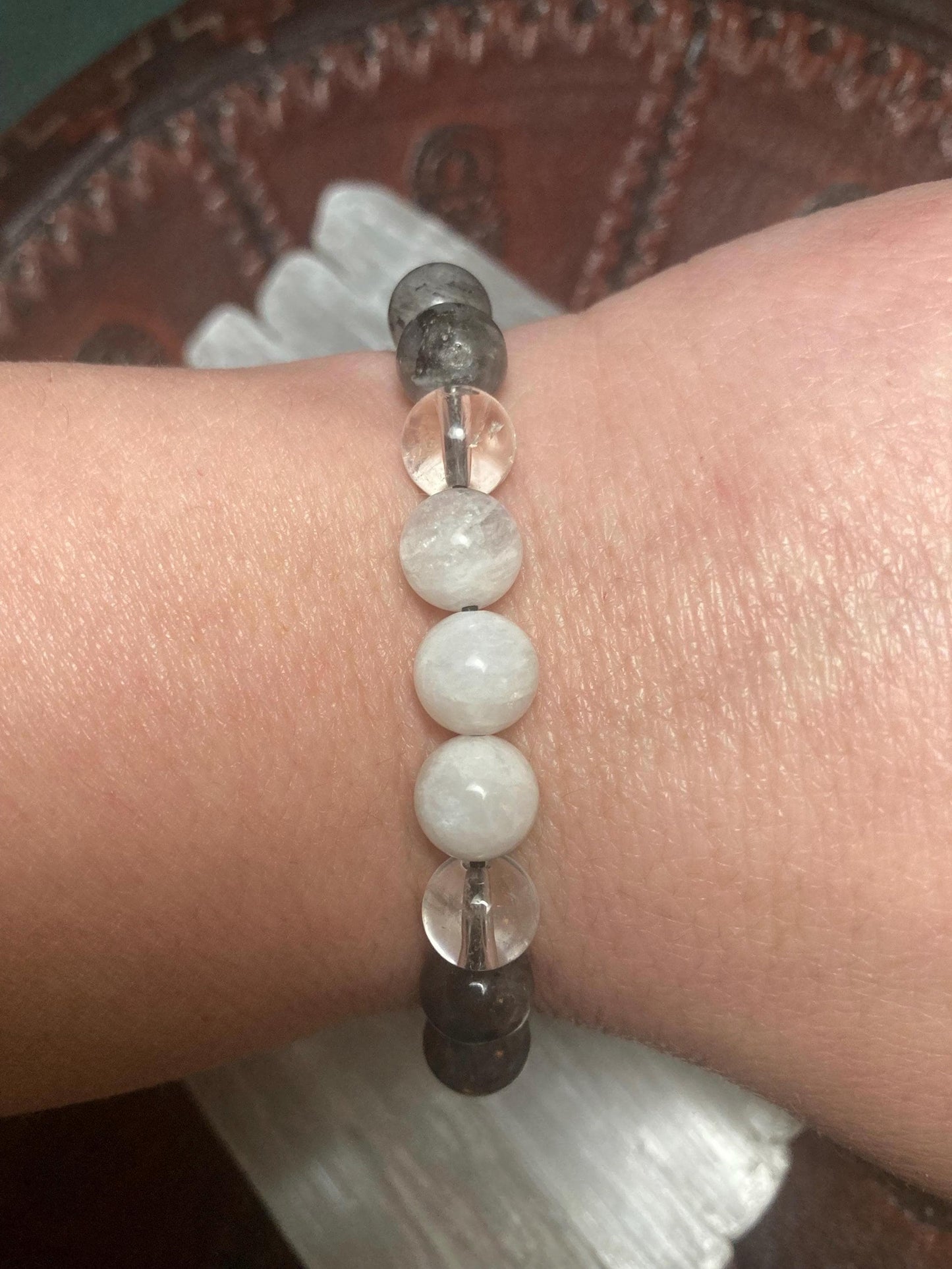 Air Element Bracelet - Crystal Healing Jewelry - Sodalite - Moonstone - Clear Quartz - Lepidolite - Labradorite