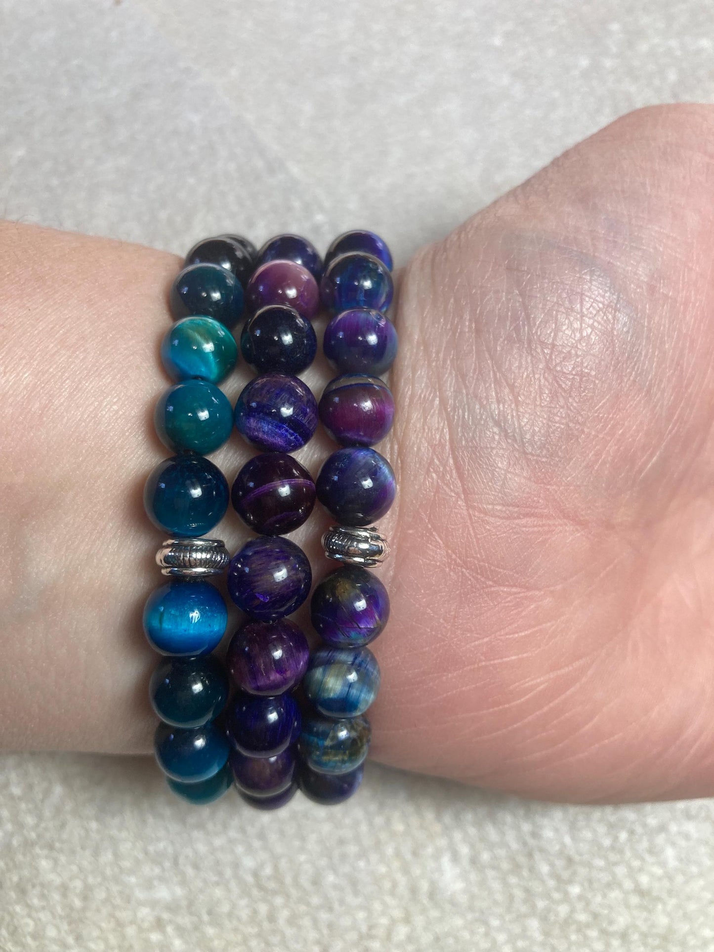 Celestial Vision Bracelet - Cosmic Clarity - Galaxy Tigers eye - Tiger's eye Crystal Healing Jewelry