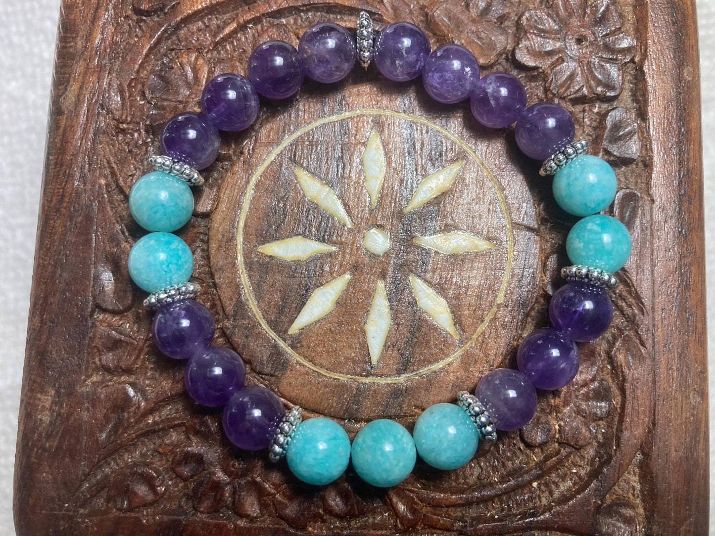 Tranquil Balance Bracelet - Amethyst - Amazonite - Crystal Healing Jewelry