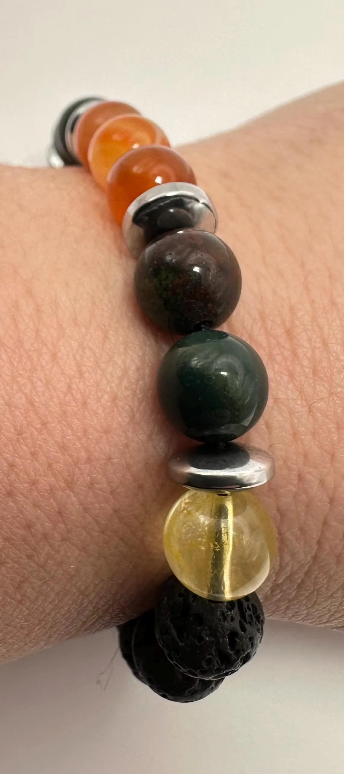 Kidney & Blood Support Bracelet Necklace set - Carnelian - Citrine - Bloodstone - Hematite - Crystal Healing Jewelry