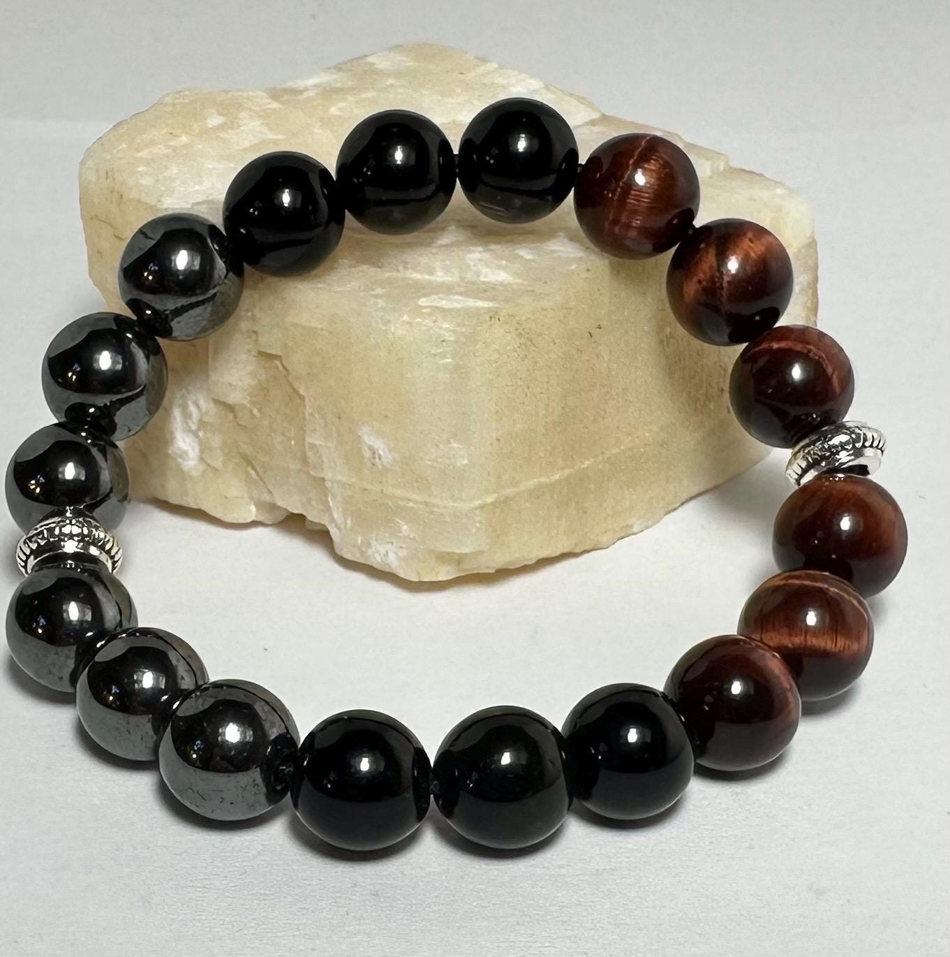 Children's Bully Barrier Bracelet - Hematite - Red Tigers Eye - Obsidian - Protection - Confidence