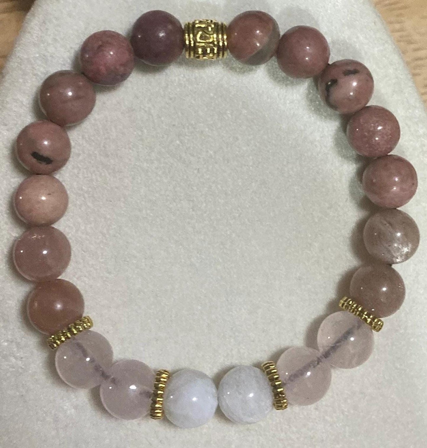 SELF LOVE Bracelet - Rose Quartz - Moonstone - Sunstone - Rhodonite - Crystal Healing Jewelry - Heart Chakra