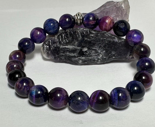 Mystic Strength Bracelet - Purple Tigers Eye - Crystal Healing Jewelry