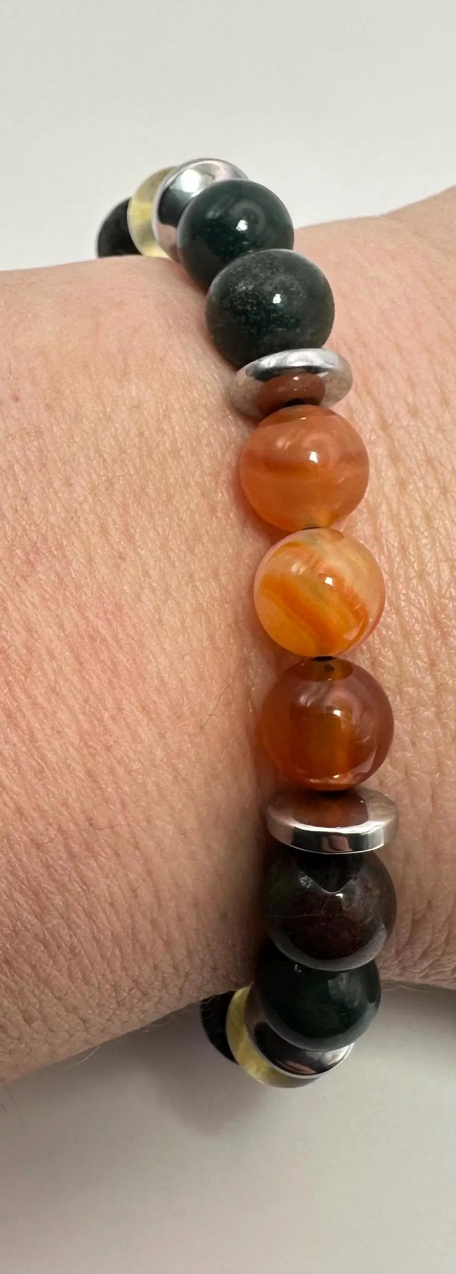 Kidney & Blood Support Bracelet Necklace set - Carnelian - Citrine - Bloodstone - Hematite - Crystal Healing Jewelry