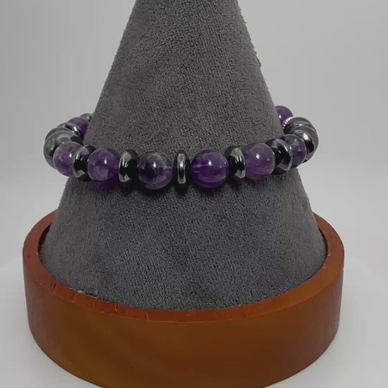 Serenity & Strength Bracelet - Amethyst - Hematite - protection - grounding video