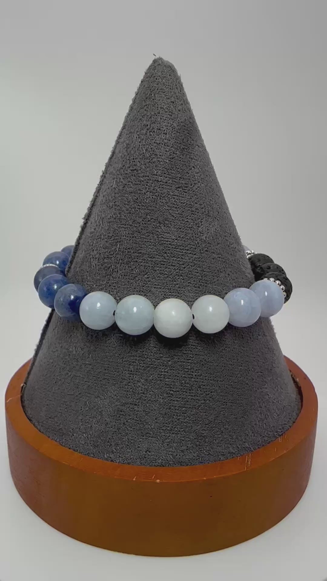 Serene Waters Bracelet - Crystal Healing Jewelry - Aquamarine - Blue Lace Agate - Calcite - video