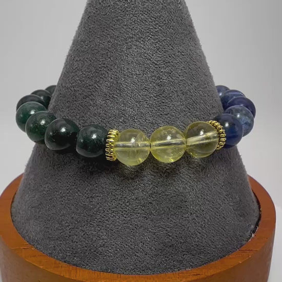 Diabetes Support Bracelet - Crystal Healing Jewelry - Bloodstone - Citrine - Sodalite video